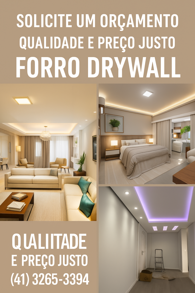 A Atuance Decore oferece forros em drywall de alta qualidade para projetos personalizados.